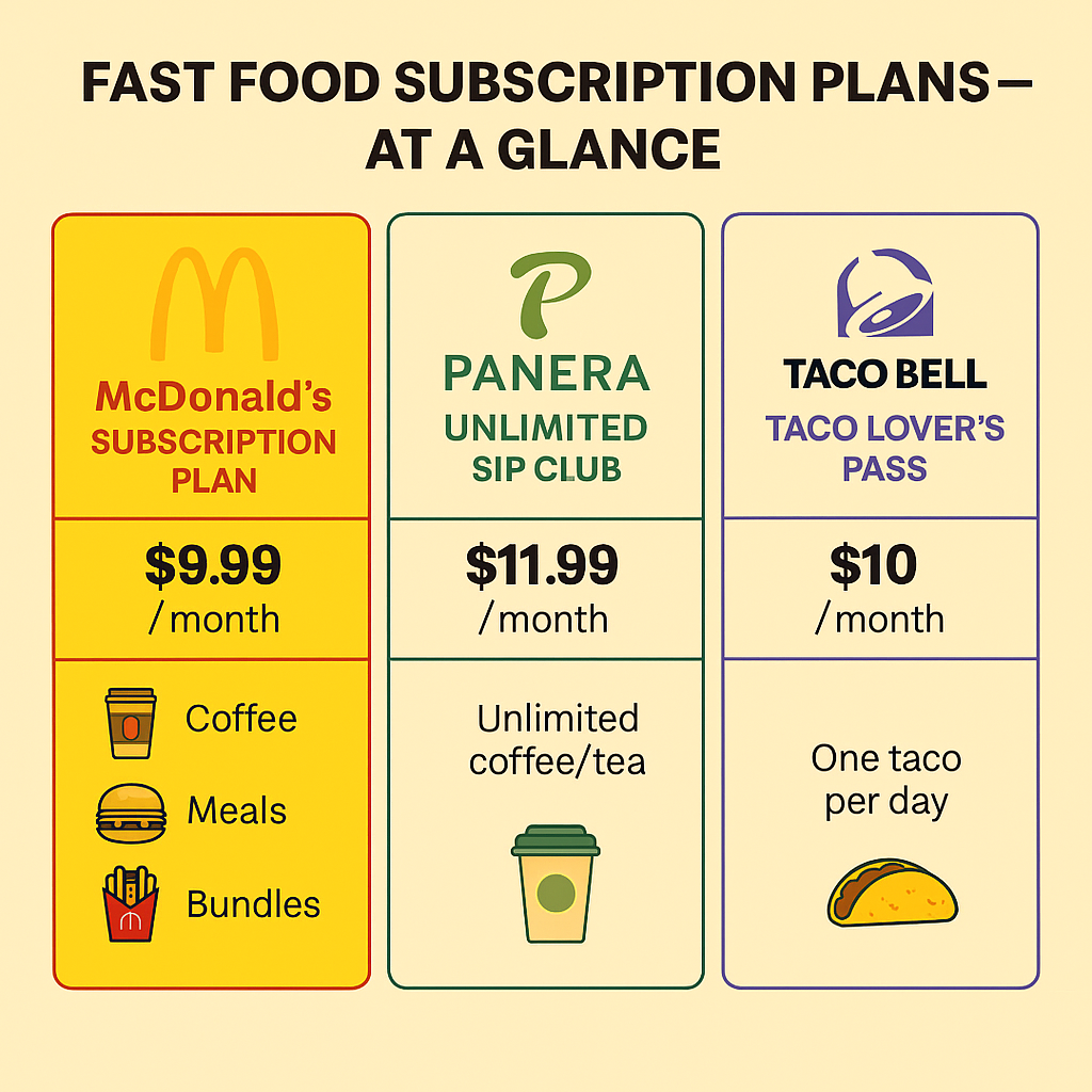 McDonald’s subscription plan $9.99 bundle concept infographic