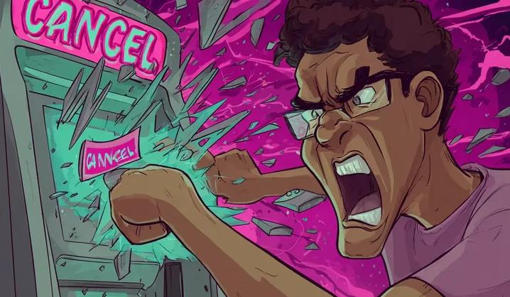 Subscription Cancellation Dark Patterns frustration example with user struggling to cancel