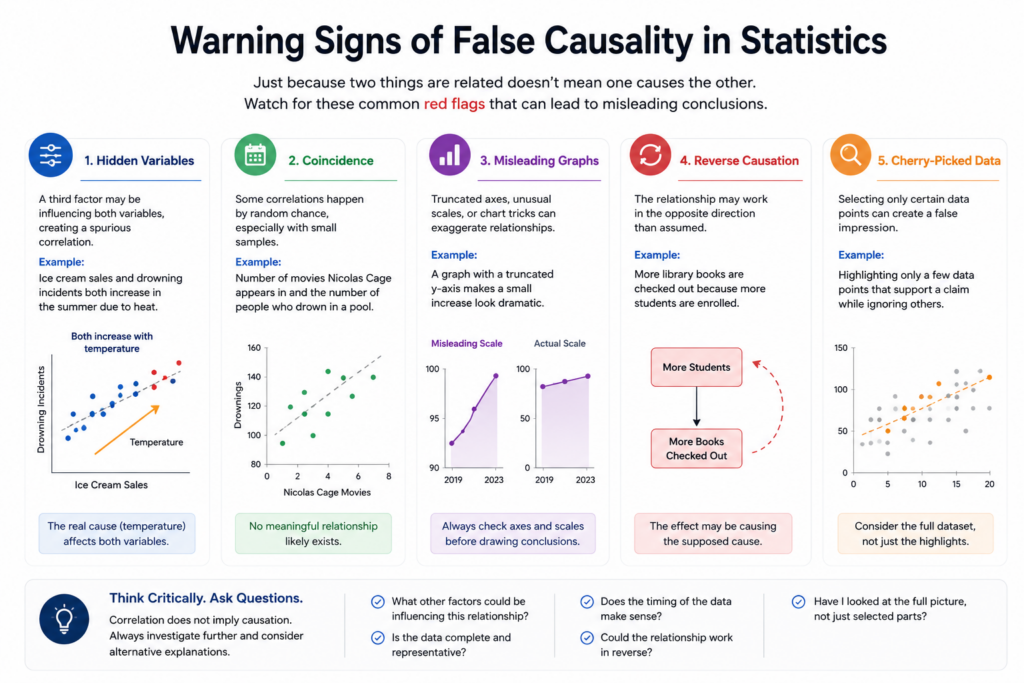 how to identify false causality and misleading statistical relationships