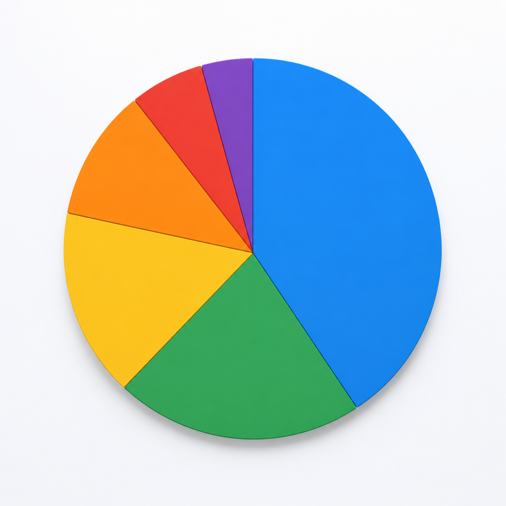misleading pie chart without visible percentages