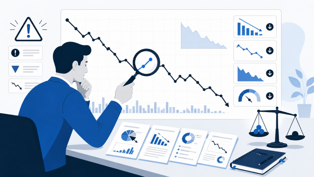 Confirmation bias examples in investing as an investor ignores falling performance