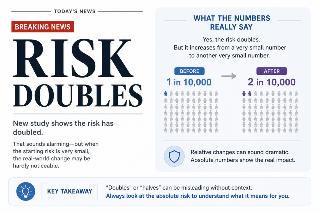 Misleading percentage headline without baseline risk